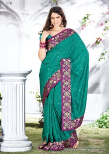  Plain silk saree by Taj Fashion 